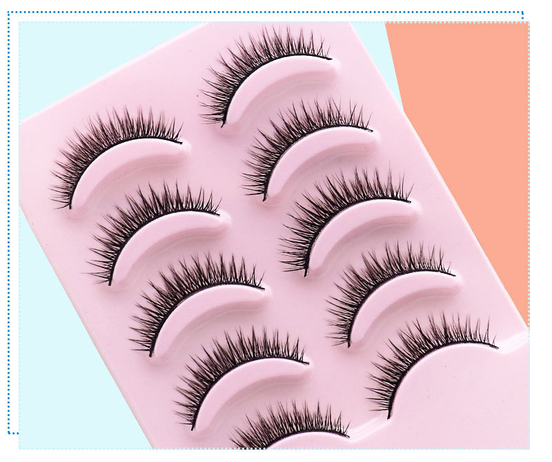 Natural Short Cross False Eyelashes Handmade Fake Eye Lashes Makeup USA - Image 3
